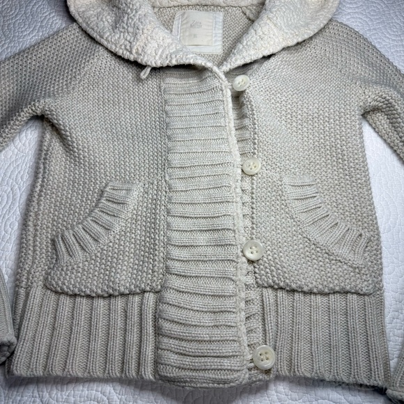Zara Cream Button-Up Hooded Cardigan - Picture 9 of 12